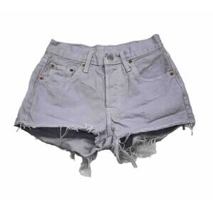 Levis Womens 501 Original High Rise Jean Shorts Size 24 Washed Gray Lilac